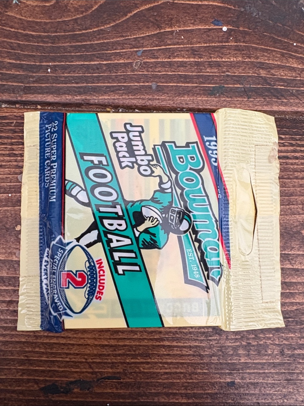 1993 Bowman Football Wax Un-OPENED JUMBO PACK NFL Football 22 Cards
